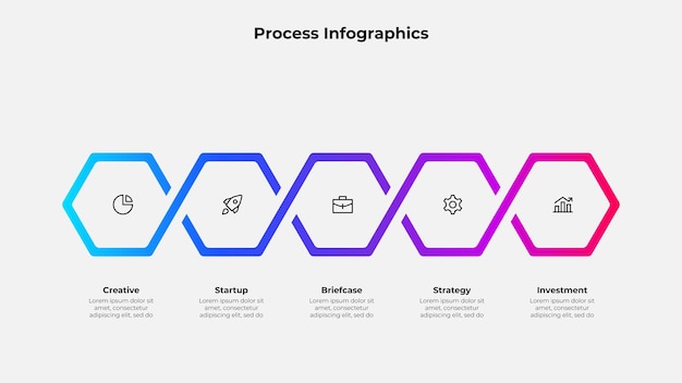 5 steps infographic workflow steps and processes for presentations or project planning