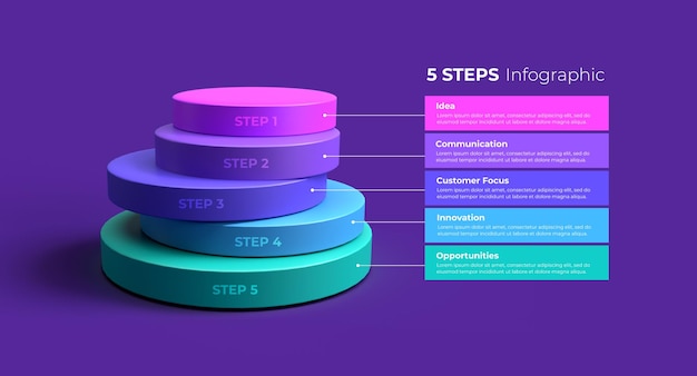 5 steps round shape infographic design