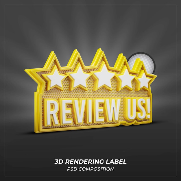 5-sterren review ons feedback 3d-label