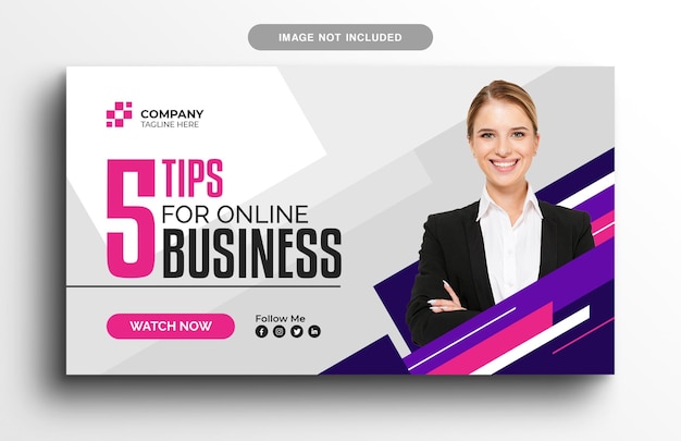 PSD 5 tips voor online zakendoen op een webbanner