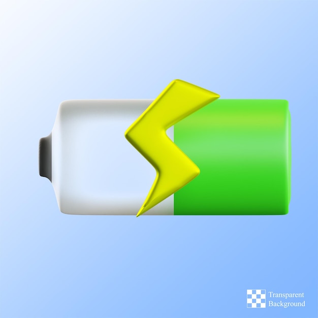 50 battery charged 3d illustration