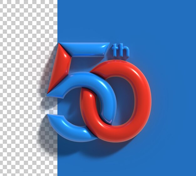 PSD 50 fifty number lettering 3d transparent psd font design