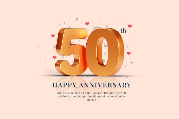 50 Happy Anniversary Celebration Design psd