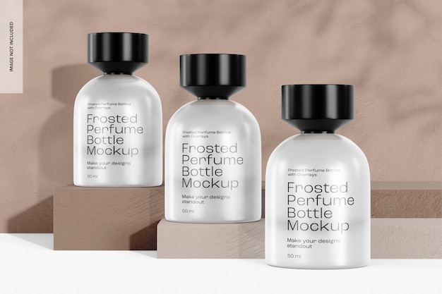 50 ml frosted perfume bottles mockup