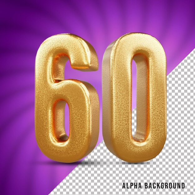 PSD 50 number 3d gold text effect