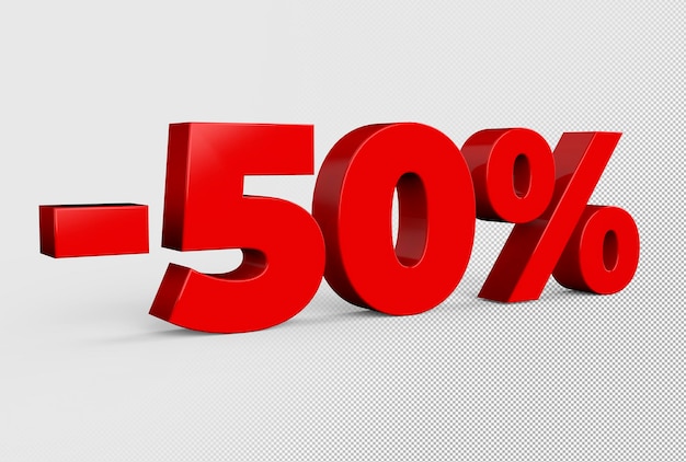 PSD 50 percent discount 3d text