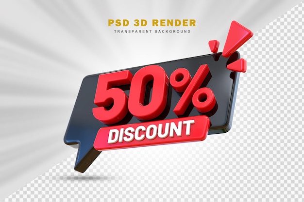 PSD offerta di sconto del 50% 3d