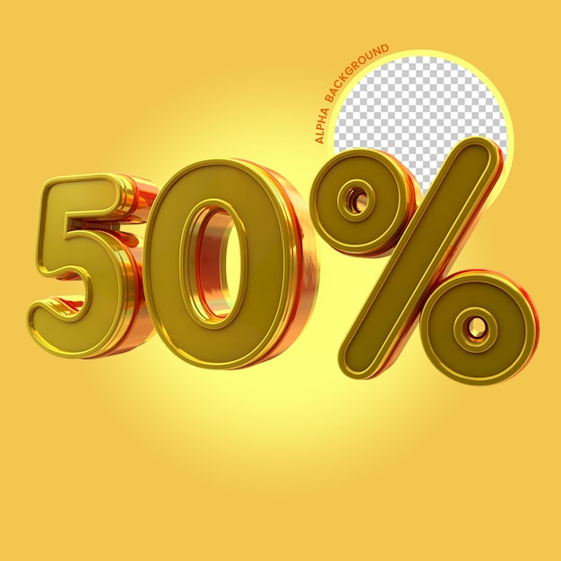 50 percento di sconto sul rendering 3d promozionale