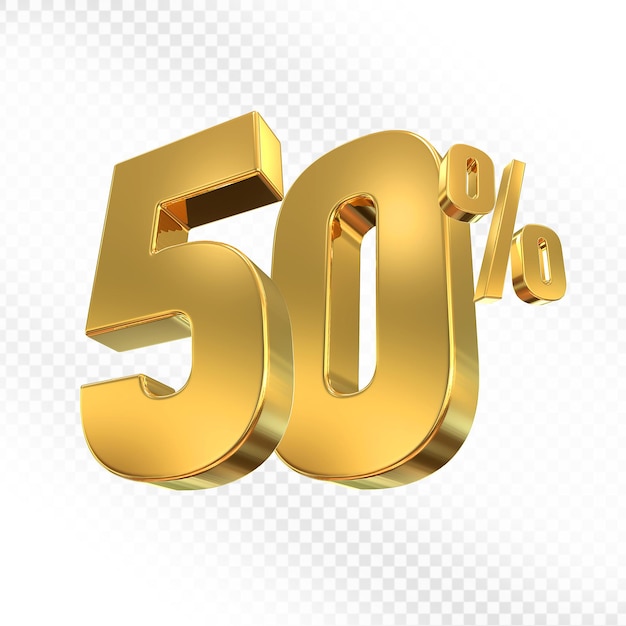 50% オファー ゴールド 3D