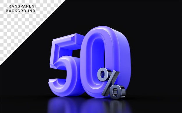 50 Procent Zniżki Ikona Z Bardzo Peri Kolorem Na Ciemnym Tle Ilustracja 3d Mega Oferta Sprzedaży