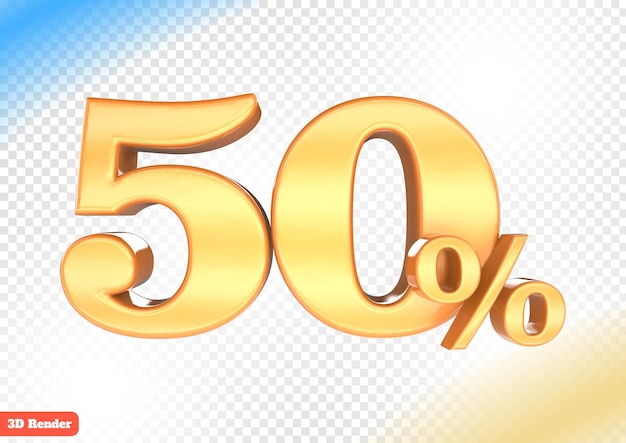 50-procentowa zniżka na renderowanie 3D złotego metalu