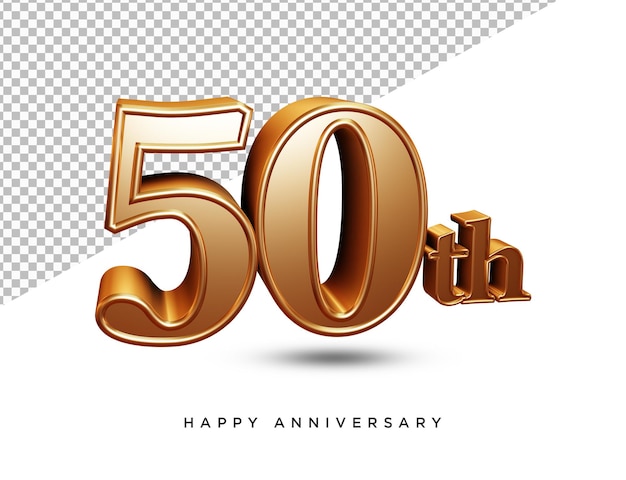 50. rocznica renderowania 3d na białym tle