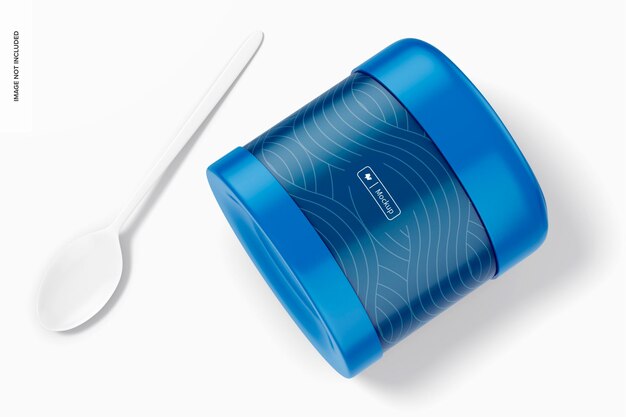 500 ml 食品容器のモックアップ、開いた状態 02