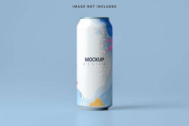 500 ml realistische aluminium metalen frisdrank en bierblikje Mockup PSD Drink Product Branding