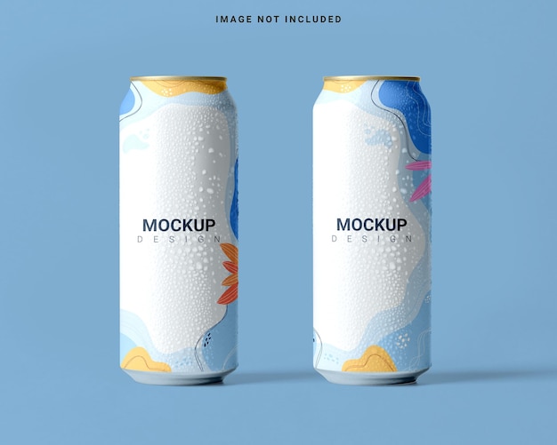 500 ml realistische aluminium metalen frisdrank en bierblikje Mockup PSD Drink Product Branding