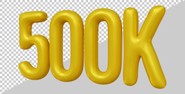 Дизайн 500 тысяч подписчиков в 3D-рендеринге