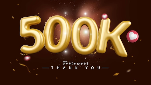 500k followers gold number luxury