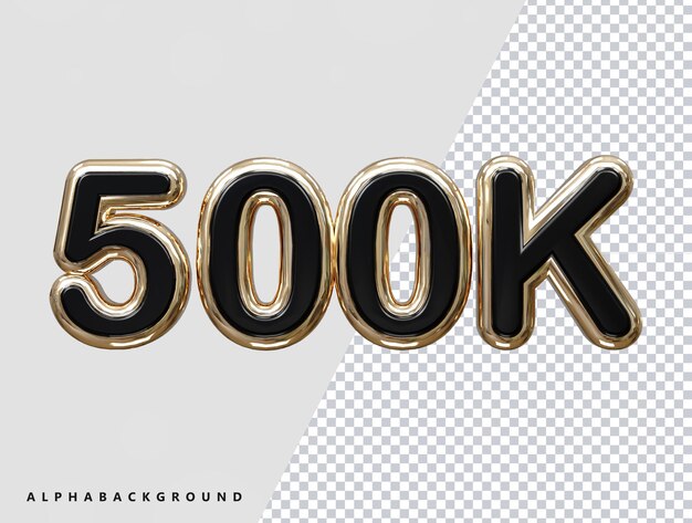 PSD 500k テキスト効果 3d レンダリングイラスト要素