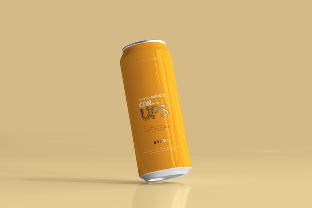 500ml aluminum can mockup isolated