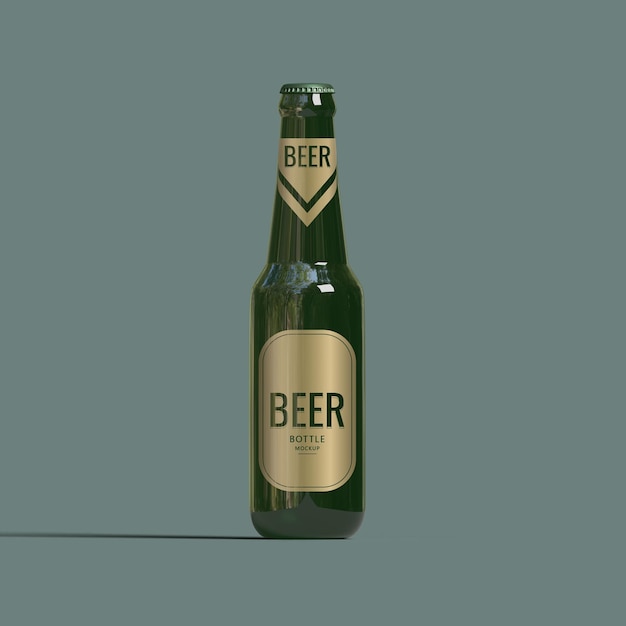 500ml Green Beer Bottle Mockup Version 1