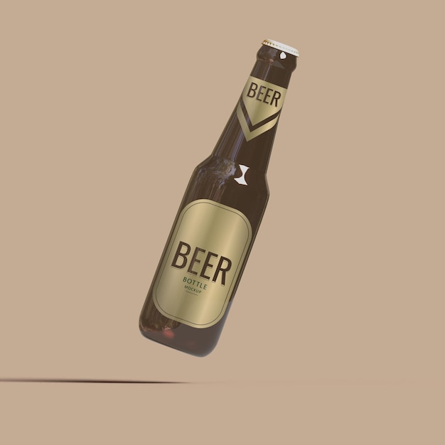 500ml green beer bottle mockup version 2