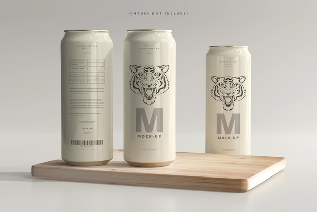 PSD 500ml sleek soda or beer can mockup