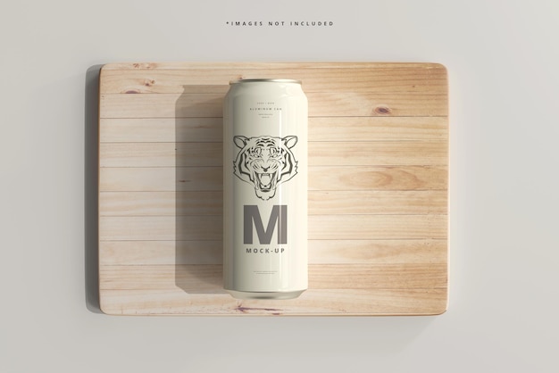 500ml sleek soda or beer can mockup