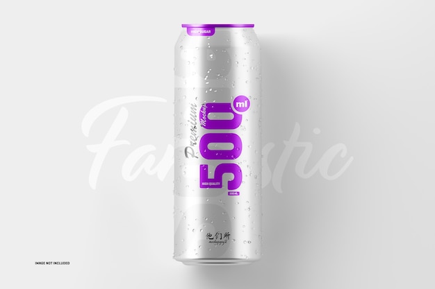 Mockup di lattina di soda da 500 ml