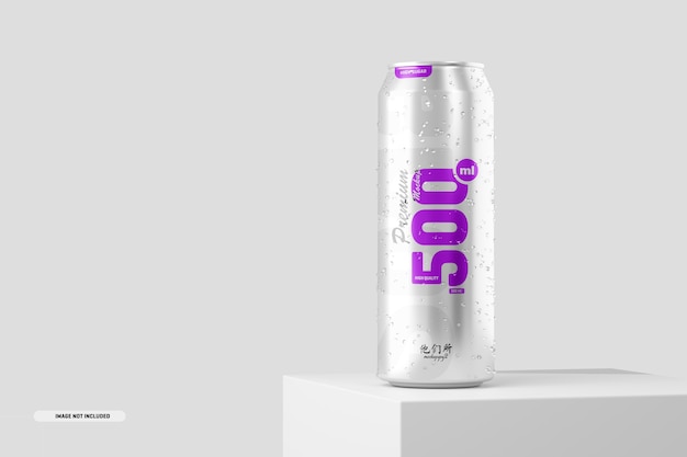 500ml soda can mockup