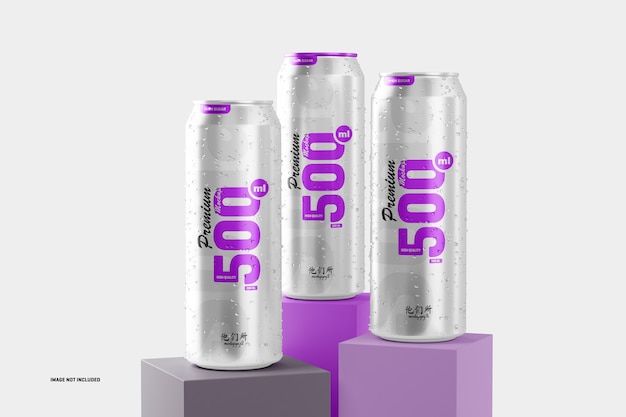 500ml soda cans mockup