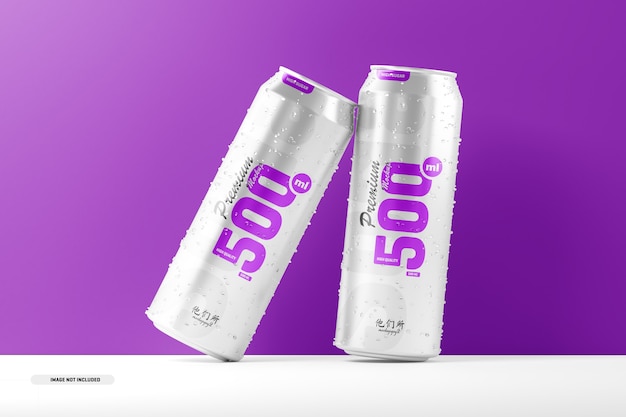 500ml soda cans mockup
