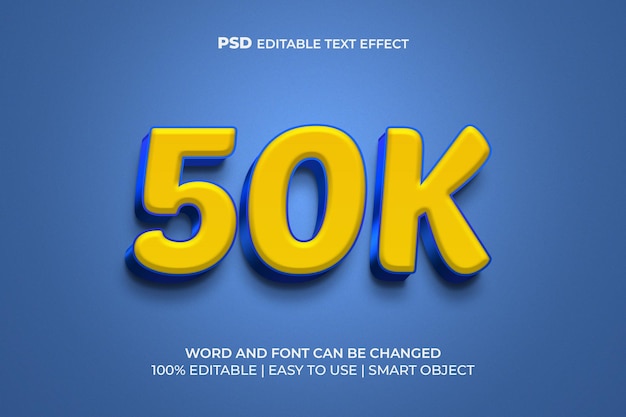 50k 3d editable text effect