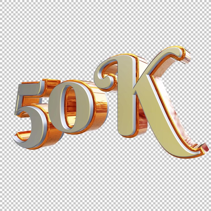 PSD 50k percent 3d render