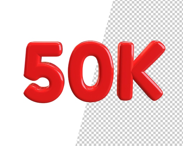 50k Zwolenników Czerwony Tekst 3d