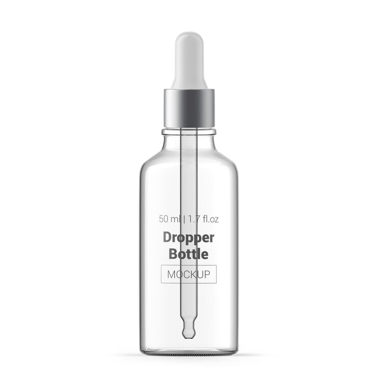 50ml 1 oz clear glass dropper bottle mockup