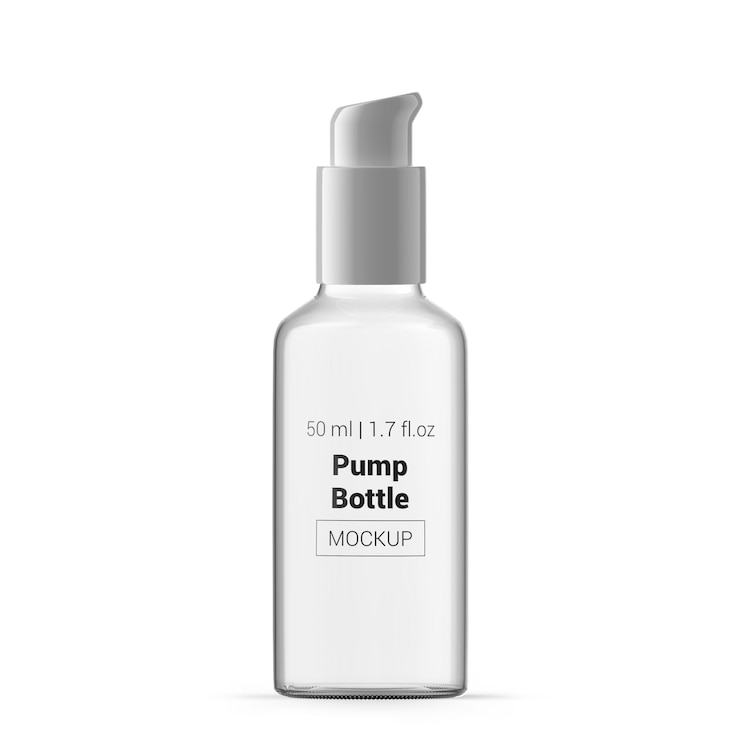 50ml 투명 유리 펌프 병 목업