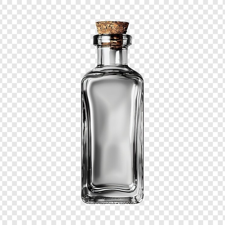 50ml Glass Bottle Mockup on transparent background