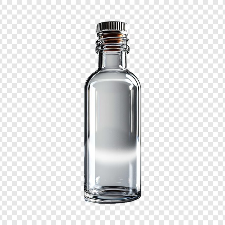 50ml Glass Bottle Mockup on transparent background