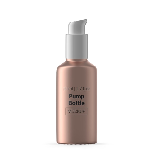 PSD 50ml rose gold glass pump bottle mockup