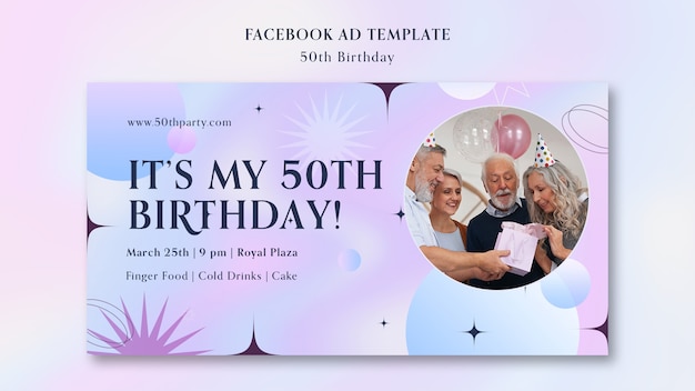 PSD Шаблон facebook для празднования 50-летия