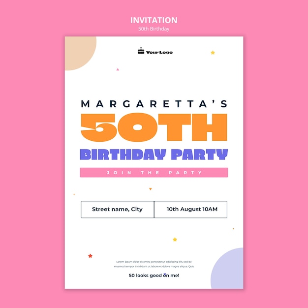 50th birthday celebration invitation template