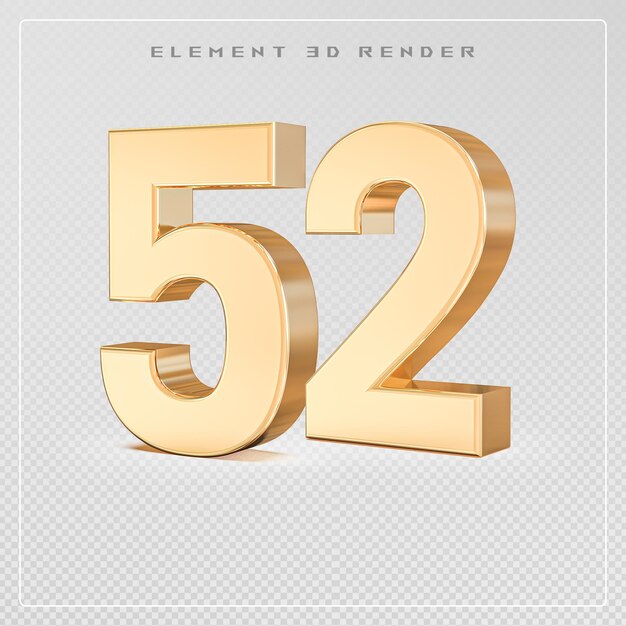 PSD 52 numero d'oro rendering 3d