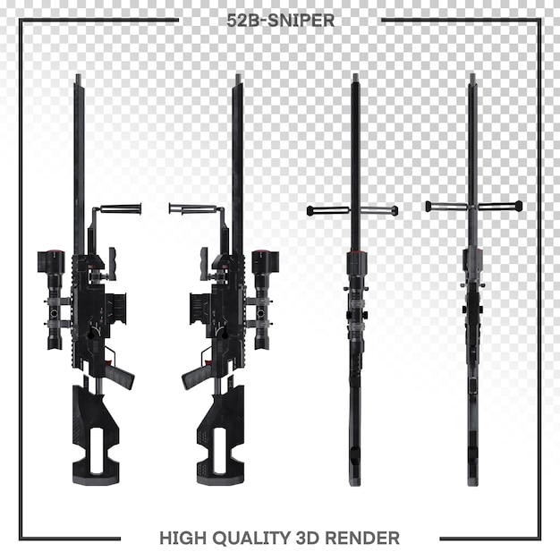 PSD 52b snajper pod innym kątem wysokiej jakości renderowania 3d png
