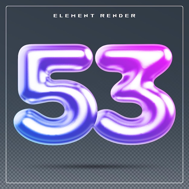 53 number gradient 3d render