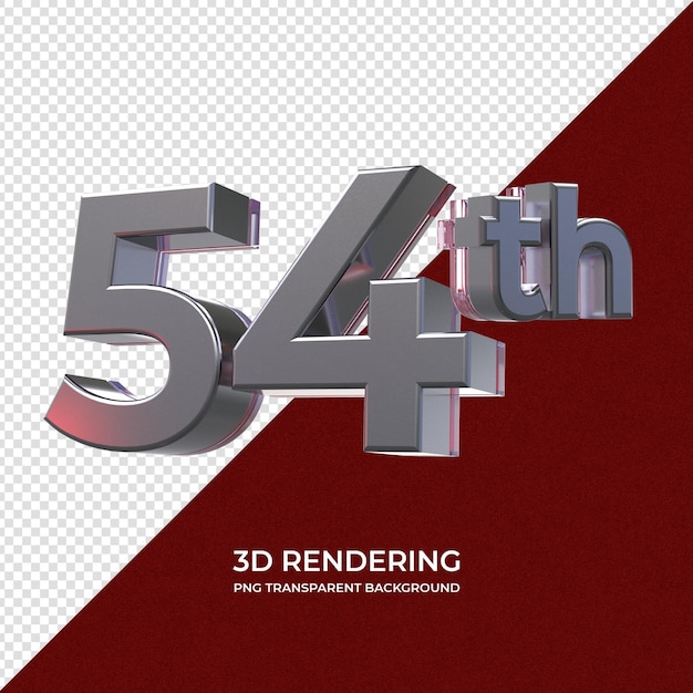 PSD 54th 3d rendering transparent background