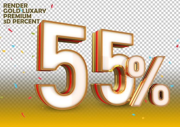 PSD 55 off discount creative composition 3d sale symbol with decorative objects golden confetti