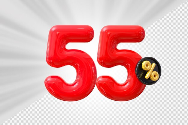 55 percent discount red balloon number 3d