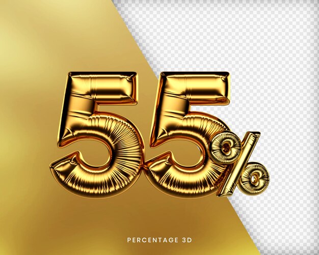 55% 골드 3d 프리미엄 Psd