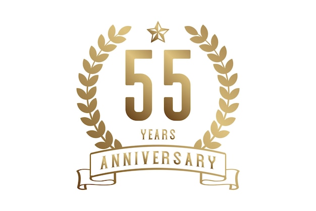 PSD 55 years anniversary gradient artwork