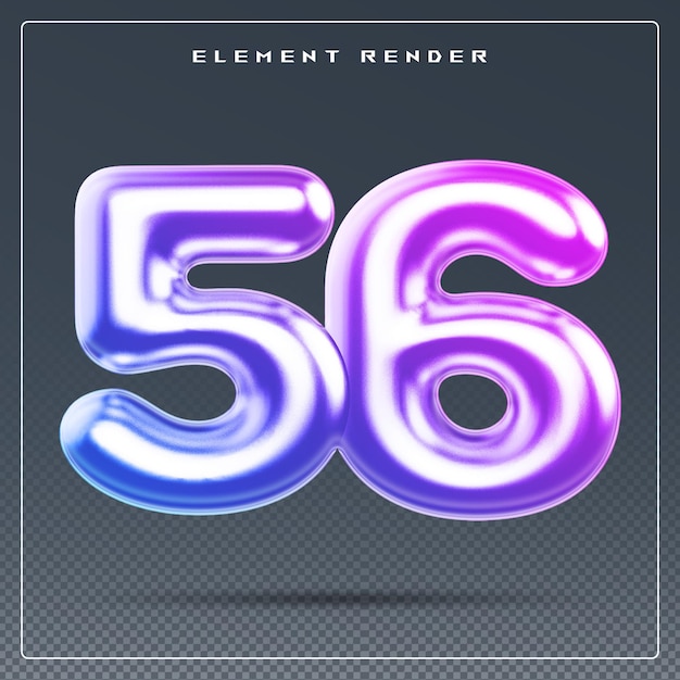 56 number gradient 3d render
